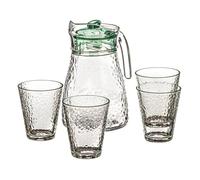 Set jarra de cristal para agua de 1,2 litro con 4 vaso de 230 ml