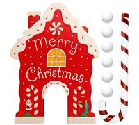 Set Juego de Golf Pan de Jengibre Decoración Navideña con Bastones | Pista minigolf Para en Hogar Familia Habitación Oficina Días Festivos Exterior Aire Libre Fiesta y Celebración Rojo