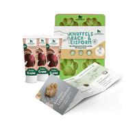 Set Knuffelwuff de galletas y helado para perros con molde de silicona, recetas y snack en tubo crema de pavo (88,67 € por 1 kg)
