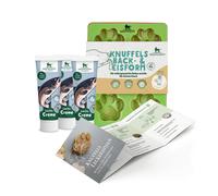 Set Knuffelwuff de galletas y helado para perros con molde de silicona, recetas y snack en tubo salmón (88,67 € por 1 kg)