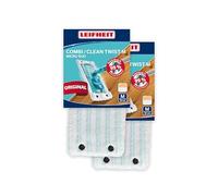 Set Leifheit de 2 Fundas de lavado para mopa fregona Clean Twist M micro dúo, funda de mopa plana de microfibra, mopa superabsorbente lavable, mopa fregona para suelo liso