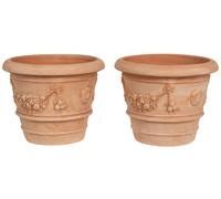 Set Macetas Jardineras Terracota 30x25 Exteriores Giardino Shabby Toscana