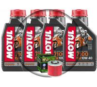 Set / Mantenimiento Yamaha XVS / 1100 Dragstar 1999/2002 Motul 7100 / 10W40