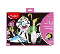 Set Maped 10 Láminas Mágicas Para Colorear Con Agua Incluye Pincel Rosa