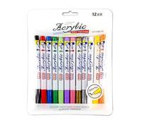 Set Marcadores Acrílicos 12 Colores, Suministros Artísticos con Punta de