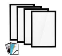 Set Marco De Fotos Magnético Con 4 Piezas Marco A4, Marcos Magneticos Para Pared En PVC, Marco Informativo Magnetico Esmerilado, Marco Autoadhesivo Negro Para Fotos Y Ilustraciones