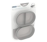 Set Mat & Bowl Set (Gray) para gatos - tazones de mascotas modernos - 2 tazones 1 Mat - Mantiene la comida fresca - Tipos de alimentos separados