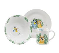 Set vajilla infantil de plato, cuenco y taza de cerámica en caja de regalo de Bluey
