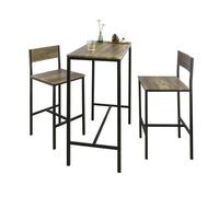 Set mesa alta de bar y 2 taburetes con respaldos de estilo industrial ogt03-xl sobuy es