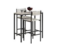 Set mesa alta de bar y 2 taburetes con respaldos mesa de comedor de estilo industrial ogt03-hg sobuy es 89 cm