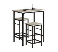 SoBuy Juego de Mesa Alta para Comedor, Conjunto de Bar con 2 Taburetes, Mesa de Cocina Moderna Ideal para Espacios Reducidos, OGT10-HG