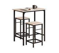 SoBuy Juego de Mesa Alta para Comedor, Conjunto de Bar con 2 Taburetes, Mesa de Cocina Moderna Ideal para Espacios Reducidos, OGT10-N
