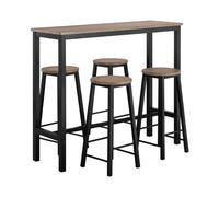 Set Mesa de Bar y 4 Taburetes SoBuy OGT22-SCH Negro