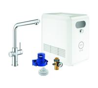 Set mezclador monomando de fregadero Grohe Blue Professional, 221mm de alcance, caños en forma de L, con filtro y función de refrigeración., 31347003, Color: cromado