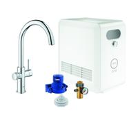 Set mezclador monomando de fregadero Grohe Blue Professional, 224 mm de alcance, caños en C, con filtro y función de refrigeración., 31323002, Color: cromado