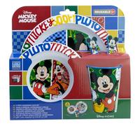 Stor S.L. Vajilla infantil Mickey – reutilizable, apta microondas (vaso, plato, cuenco y cubiertos)