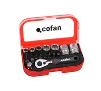 Cofan 14009020 - Pack de 23 mini carracas con vasos y puntas (1/4")