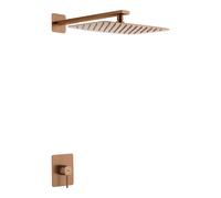 Set Monomando Empotrado 1 Vía Firenze Con Rociador Oro Rosa Cepillado Imex