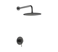 Set monomando empotrado 1 vía Genova con rociador black gun metal Imex
