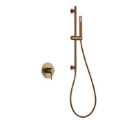Set Monomando Empotrado 1 Vía Monza Con Mango Oro Rosa Cepillado Imex