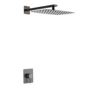 Set monomando empotrado 1 vía Toscana con rociador black gun metal Imex