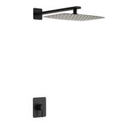 Set monomando empotrado 1 vía Toscana con rociador negro mate Imex