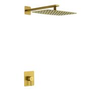 Set monomando empotrado 1 vía Toscana con rociador oro cepillado Imex