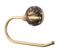 Set montado en Pared de latón Antiguo - Porta Rollos de baño y Cepillo, estantería de Brazo Abierto para Toallas y Toallas, Estilo Vintage,Brush Bronze