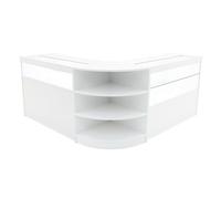 Set Mostradores Comerciales "HARMONIA" | Blanco | B1200+C1200+LM60 | MDF y vidrio templado | Estantes y puertas corredizas con cerradura | Fácil Montaje | Mostrador Recepción Expositor Comercial Mesa