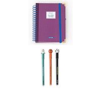 Set Mr. Wonderful - Set de Agenda Anual Office 2026 Vista Diaria + Bolígrafo - La vida es hoy + Mr. Wonderful - Set de 3 bolis Borrables Bo-Bo - Baloncesto, Futbol y Cohete