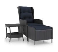 Set muebles jardín 2 pzas ratán sintético gris oscuro y cojines vidaxl