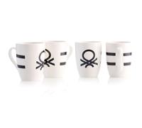 Set mug black&white 4 piezas marca benetton