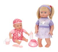 Set Muñeca niña 41 cm y bebé 32 cm con accesorios Colorbaby's