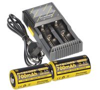 Set Nitecore D2 Cargador + 2x Nitecore 18350 Batería Li-Ion