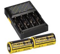 Set Nitecore D4 Cargador + 2x Nitecore 18350 Batería Li-Ion