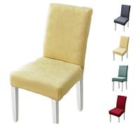Set of 1/2/4/6 Thickened Plaid Stretch Pattern Chair Cover Removable Washable Seat Cover Modern Style Minimalist Style Dining Chair Protector for Dining Room, Bedroom, Hotel,Grey 4pcs(Red 2pcs)