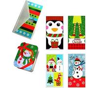 Set of 12 Christmas Money Card Holders: Assortment of Holiday Cards with Envelopes, to Hold Checks, Cash, & Gift Cards by Expo_Plus