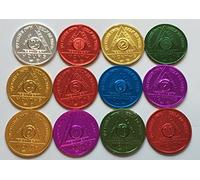 Set of 12 Recovery AA Medallion/Coins BSP 24hr-11mo Commemorative by Bright Star Press