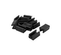 Set of 12 round chair leg caps, tubular end caps, for tables, armchairs, furniture, rectangular shape, plastic, non-slip, black, VHV