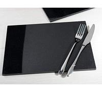 Set of 2 100% Natural High Quality Black Granite Placemats