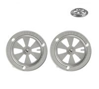 Set of 2 Adjustable Stainless Steel Air Vents for BBQ Grill Smoker, Replacement Vent Covers for Optimal Airflow Control in Outdoor Cooking, Stove, and Oven