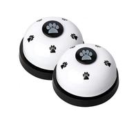 Set of 2 Animal Training Bells, Dog Bells with Large Button Pet Bells for Potty Training Interactive Training (White & Black) WddnAot