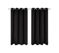 Set of 2 Blackout Curtains 140x245 cm - Black Blackout Curtain - Blackout Curtain with Double Blackout Curtains