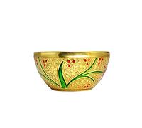 Set of 2 Decorative Pooja Bowl Multipurpose Pooja Small Brass Katori Prasad Bowl Pooja Article Traditional Festival Navratri Housewarming Puja Decoration Item(Size:-2" Inches)(Single Minakari Bowl)