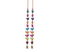 Set of 2 Door Hanging 10 Fabric Birds Tota String with Bell Festival Indian Traditional Festival Decorations for Home Wall Temple Bedroom Room Home Decor Gifting(Size :-19" Approx)