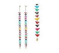 Set of 2 Door Hanging 20 Bird String Fabric with Bell Wall Hangings Festival Traditional New year for home Wall Bedroom Home Decor Party Decoration Gifting Ideas (Size-26 CM Approx)(Multicolour)