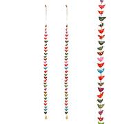 Set of 2 Door Hanging 30 Fabric Birds Tota String with Bell Festival Christmas New year Decorations for Home Office Wall Temple Bedroom Kids Room Home Décor Gifting(Size:- 48" / 4 Feet Approx)