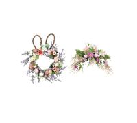 Set Of 2 Easter Wreath Garland Colored Eggs Indoor Outdoor Spring Wreath
