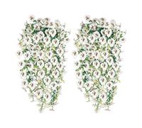 Set of 2 Fake Flowers for Outdoors, Realistic Artificial Home Decor with Life Like Texture and Vibrant Colors for Patio, Deck, Door, Wall, Gazebo, Balcony, Front Yard, Spring and Fall Decoration