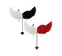 Set of 2 Halloween Feather Wings - Angel & Devil - Black/White & Red/White - DSW